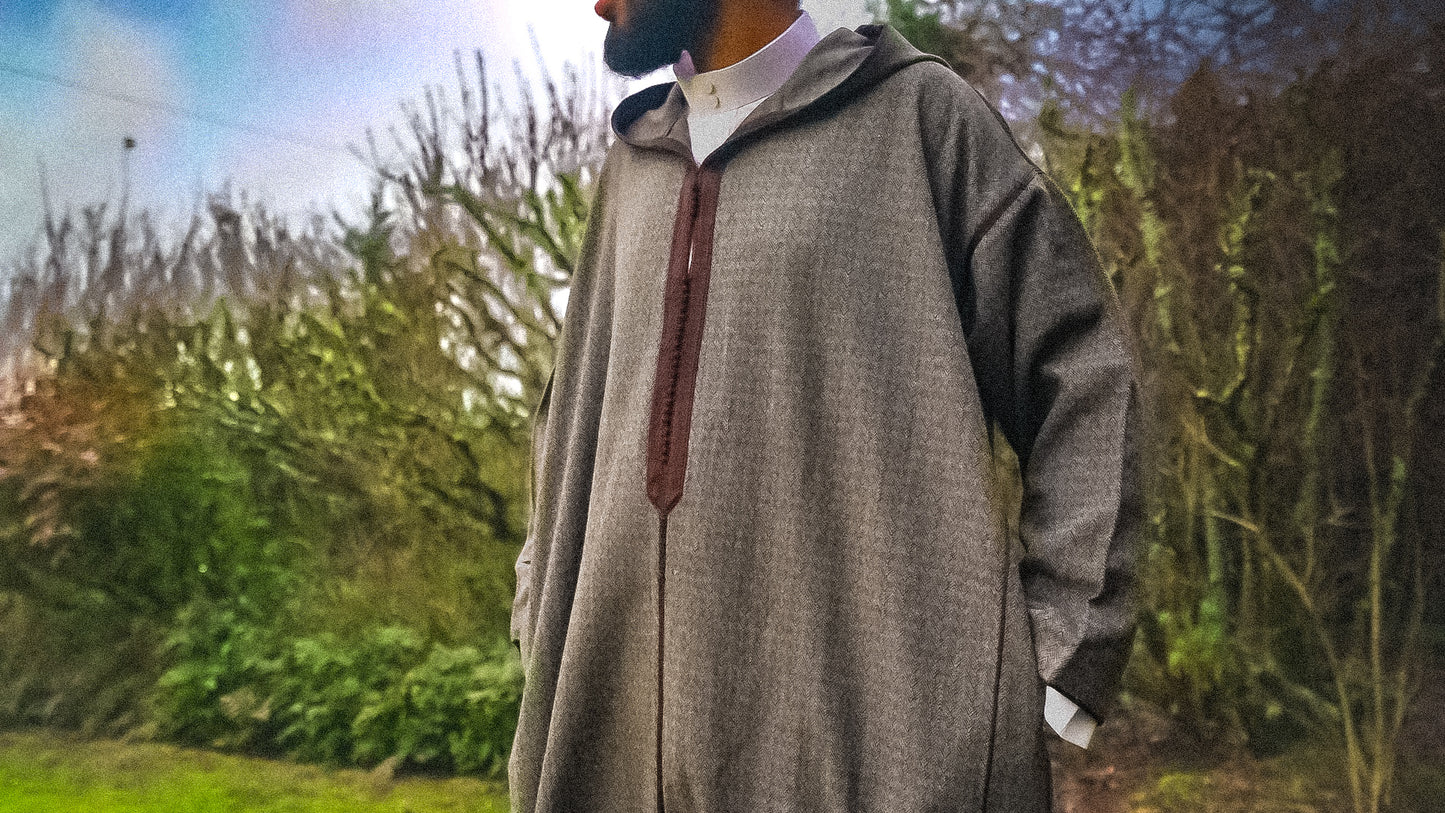 Men’s Winter Premium Djellaba in Deep Taupe Clore