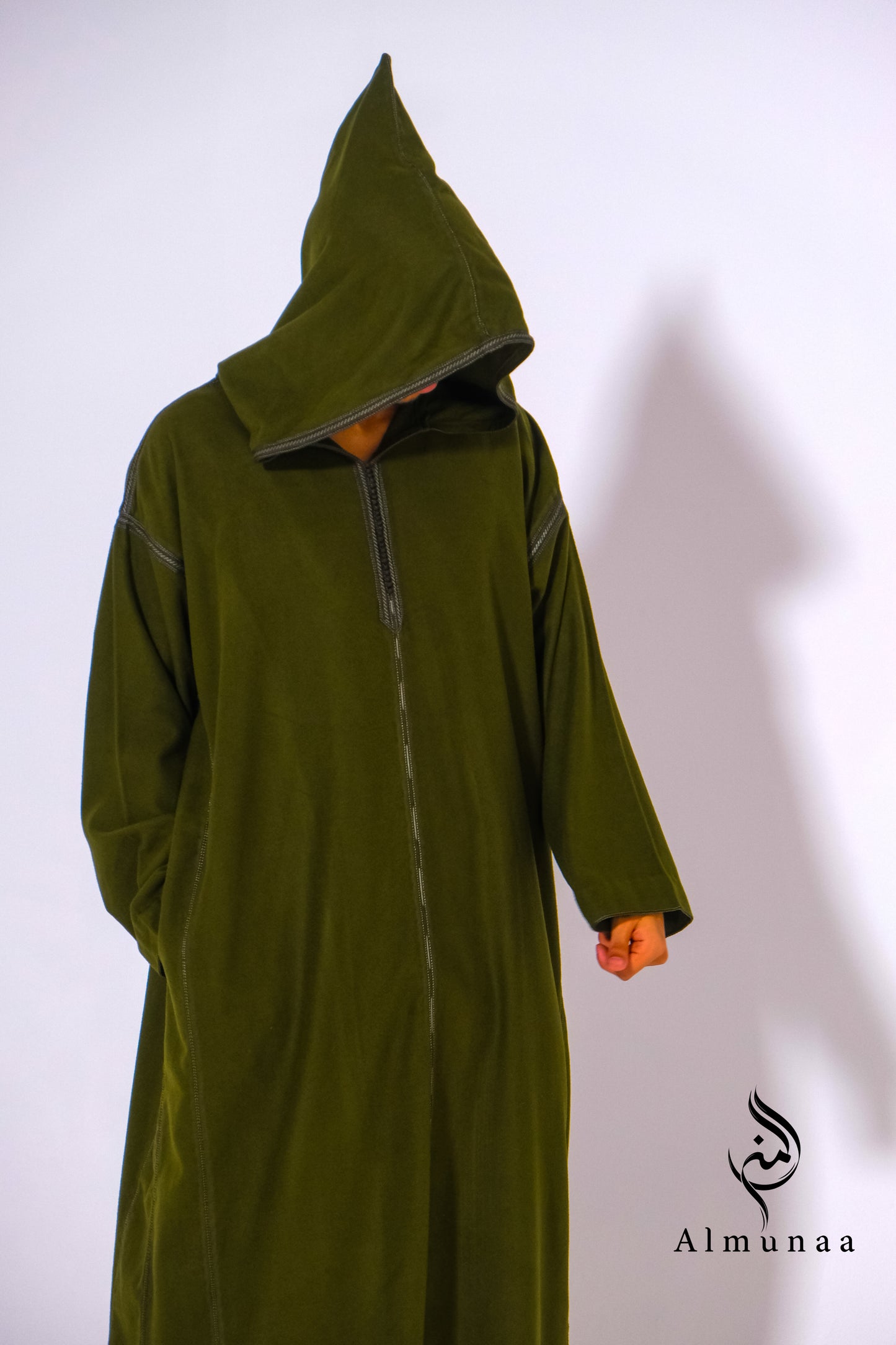 Men’s Custom winter DJELLABA MOROCCAN in Navy Blue Wedding KAFTAN, Customizable Long Sleeve Winter Jabador Djellaba Caftan Dress