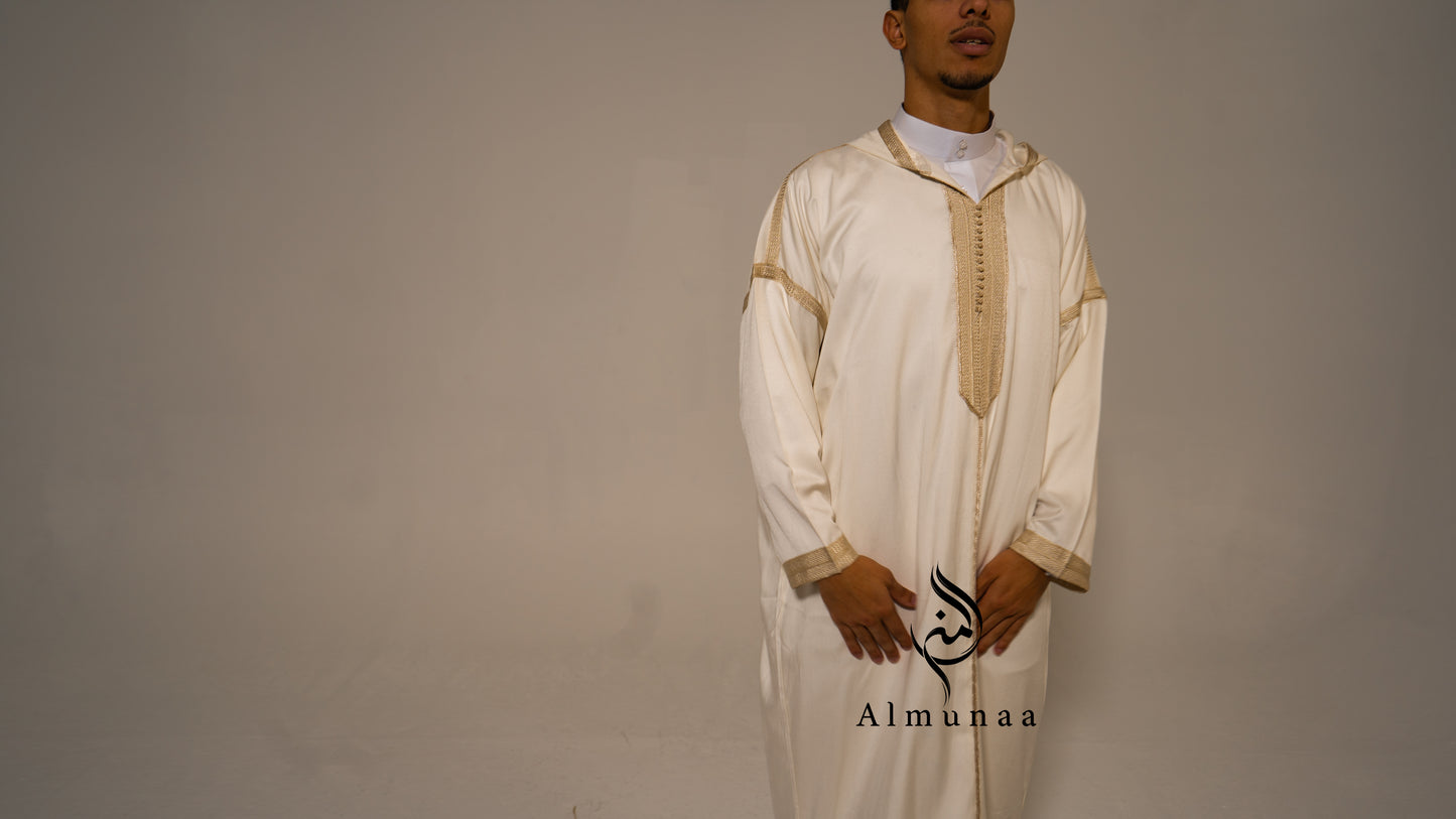 Luxury Djellaba Gold And White For Men- Limited Edition
