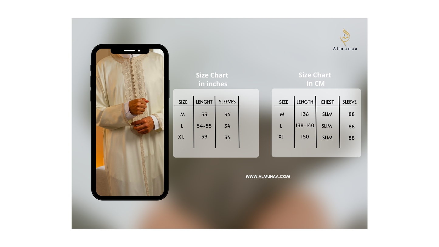 Custom Handmade Luxurious Gandoura For Men Suited for Special Occasions like Eid Celebration | Weeding