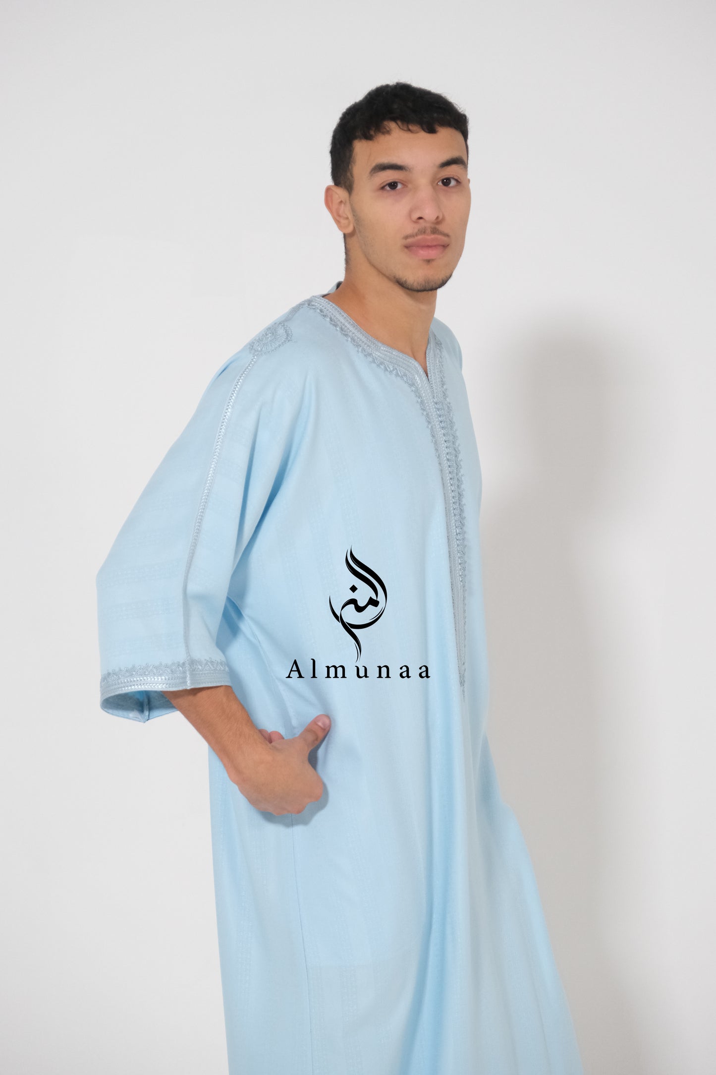 Pastel Blue Moroccan Luxury Gandoura for Men! Made with high-quality materials