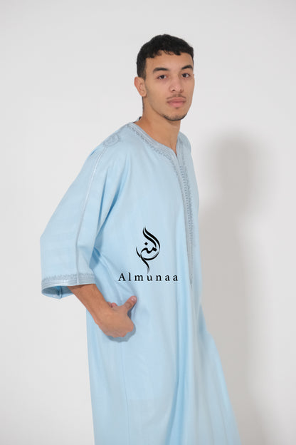 Pastel Blue Moroccan Luxury Gandoura for Men! Made with high-quality materials