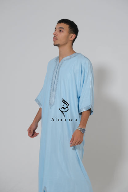 Pastel Blue Moroccan Luxury Gandoura for Men! Made with high-quality materials