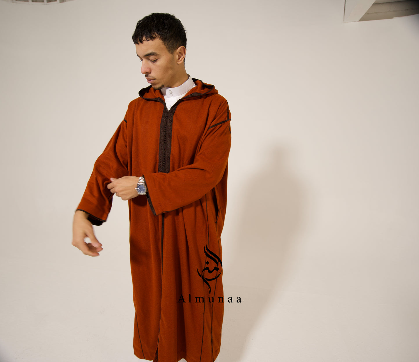 Men’s Winter Djellaba, Luxury Cotton, in Dark Orange, Sandy and other Colors | wedding dress, Jabador For Men, kaftan For Wedding