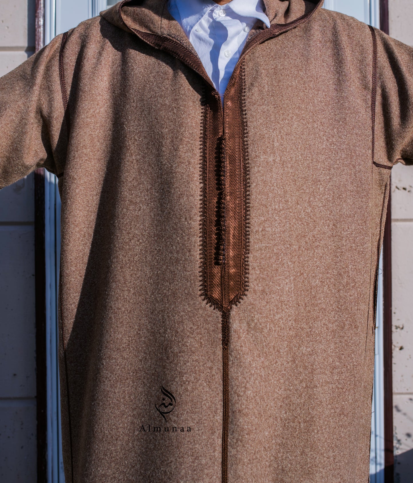 Mens Moroccan Winter Djellaba with Hood | Caftan Wedding Dress