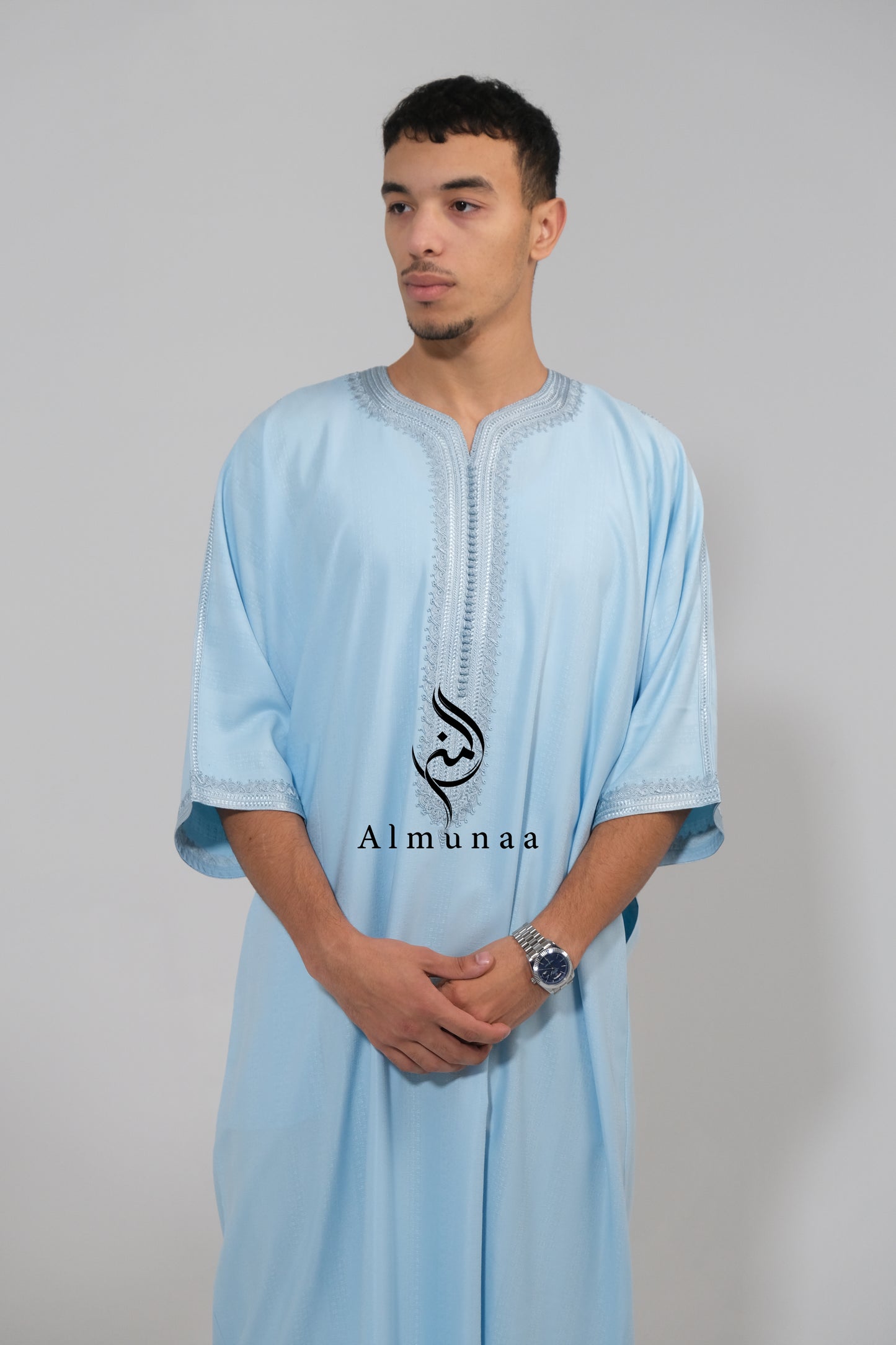 Pastel Blue Moroccan Luxury Gandoura for Men! Made with high-quality materials
