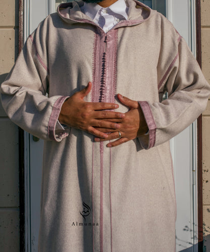 Mens Moroccan Winter Djellaba with Hood | Caftan Wedding Dress