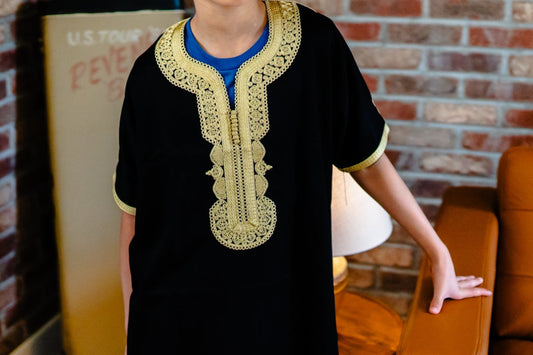 Kids Moroccan Gandoura – Elegant & Authentic Traditional Wear- Available in Different Colors