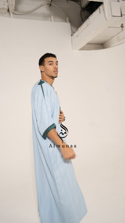 Pastel Blue Moroccan Luxury Gandoura for Men! Made with high-quality materials