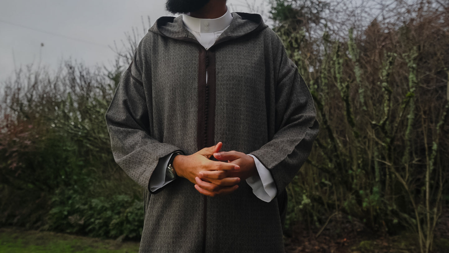 Men’s Winter Premium Djellaba in Deep Taupe Clore