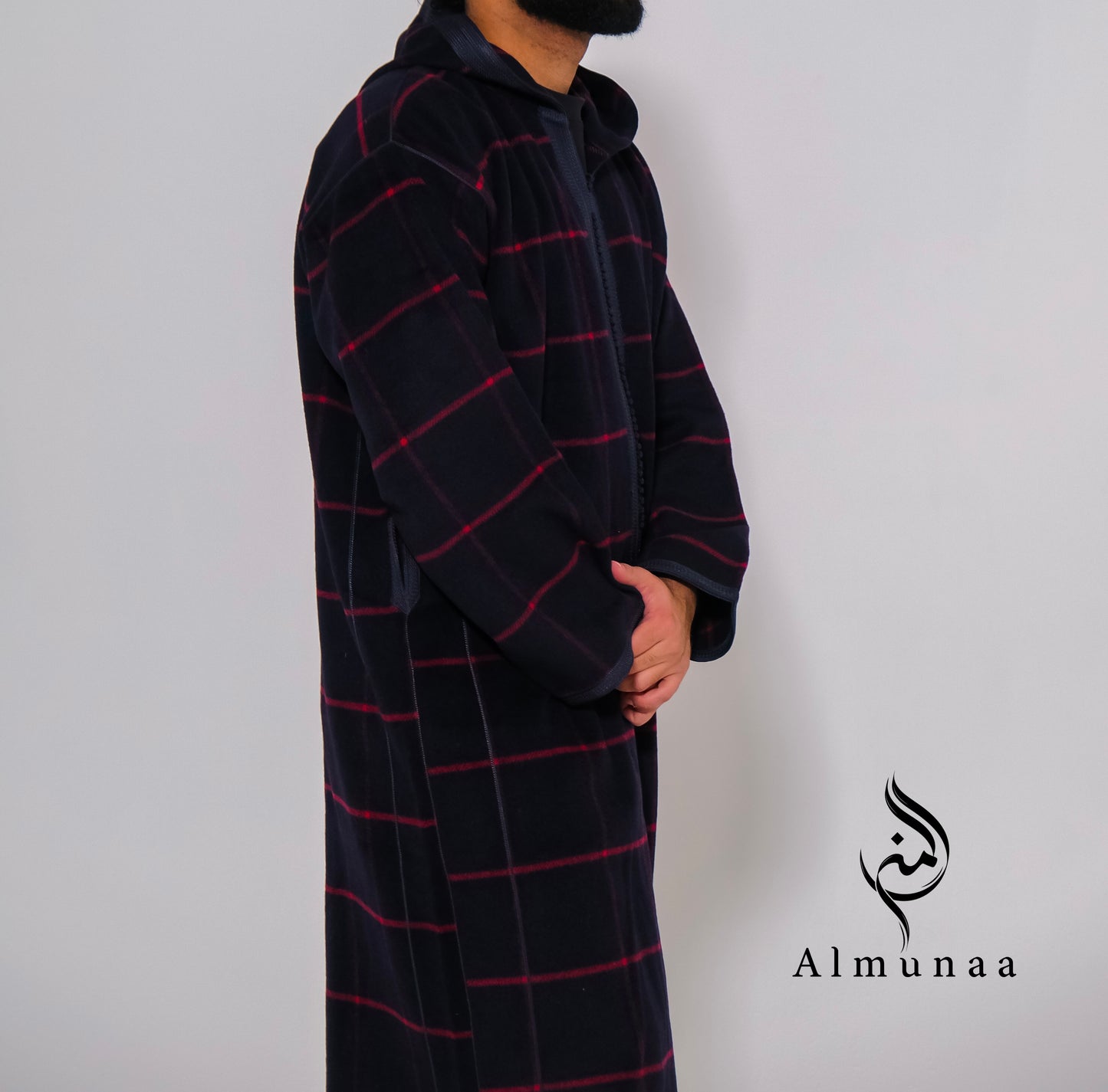 Mens WINTER Djellaba MOROCCAN with Hoodie, Customizable Long Sleeve Winter Jabador Djellaba Caftan Dress