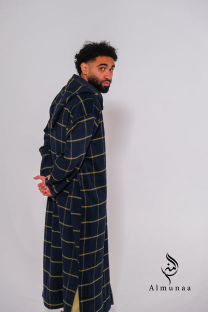 Mens WINTER Djellaba MOROCCAN with Hoodie, Customizable Long Sleeve Winter Jabador Djellaba Caftan Dress