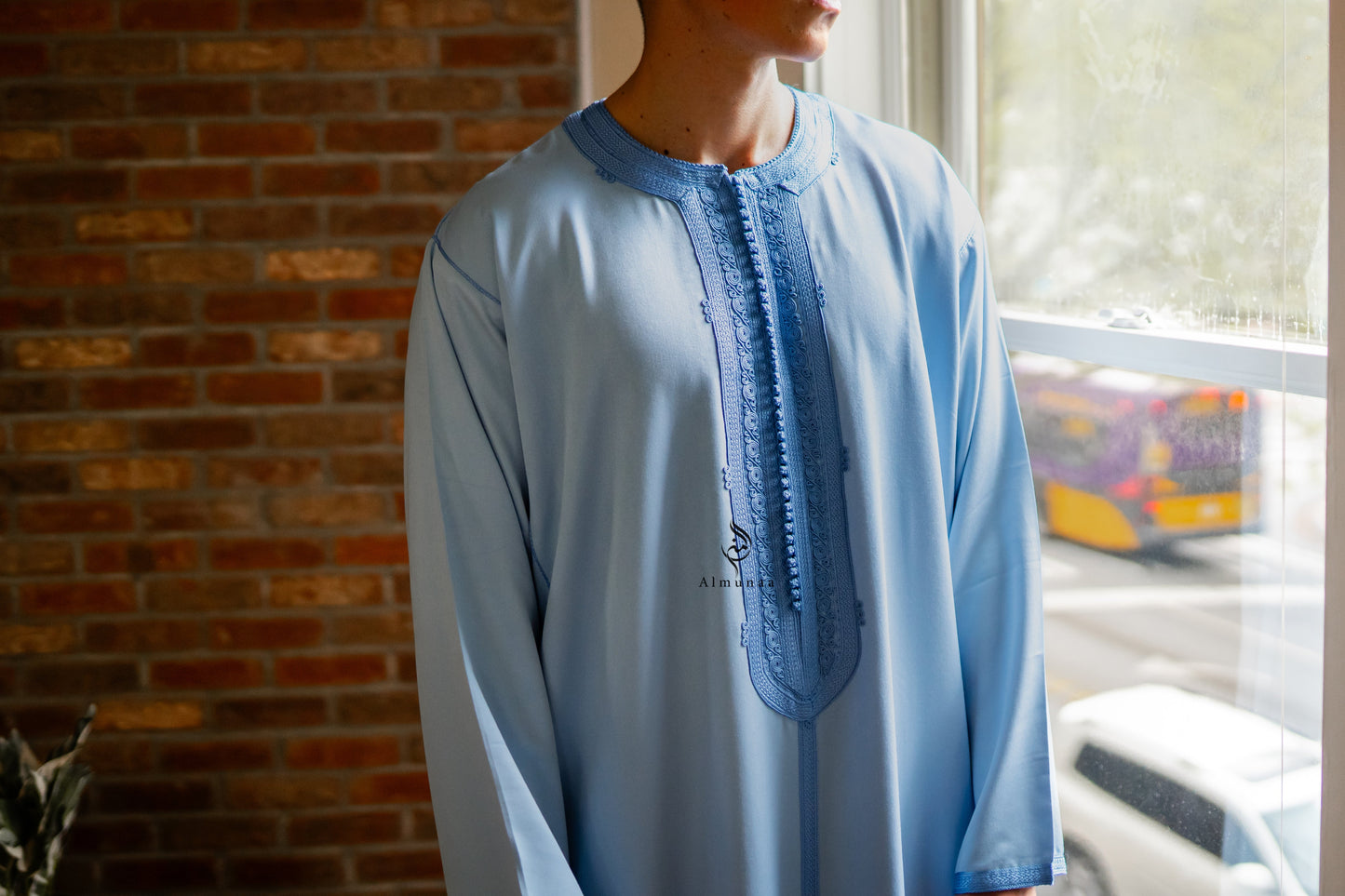 Custom Handmade Luxurious Kaftan Mlifa For Men Suited for Special Occasions like Eid Celebration | Weeding -  Sky Blue