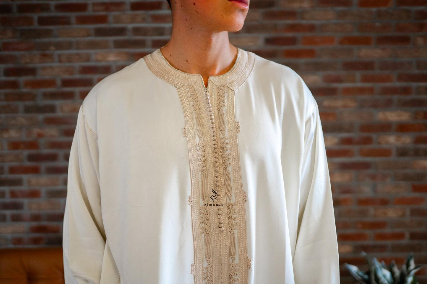 Custom Handmade Luxurious Kaftan Mlifa For Men Suited for Special Occasions like Eid Celebration | Weeding - Off white